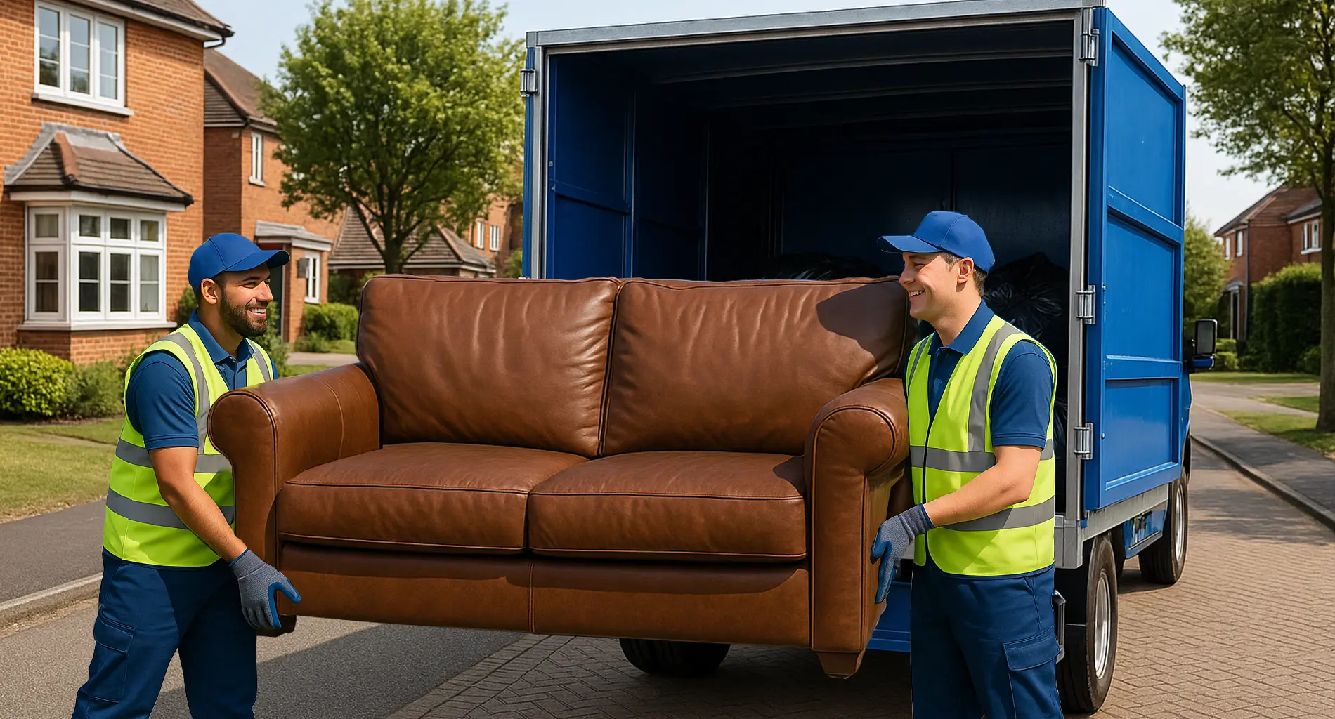 cj staff lifting sofa residential setting